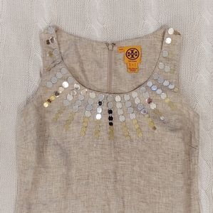 Sleeveless linen Tory Burch sunburst top